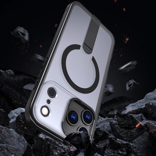 Hybrid Armor X-etui for Samsung Galaxy S26 Ultra med stativ, kompatibel med MagSafe - Svart