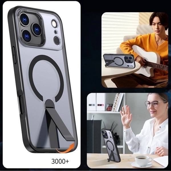 Hybrid Armor X-etui for Samsung Galaxy S26 Ultra med stativ, kompatibel med MagSafe - Svart