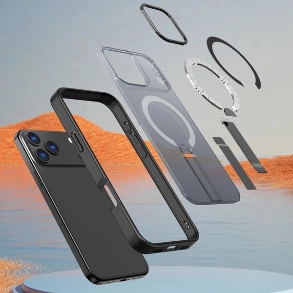 Hybrid Armor X-etui for Samsung Galaxy S26 Ultra med stativ, kompatibel med MagSafe - Svart