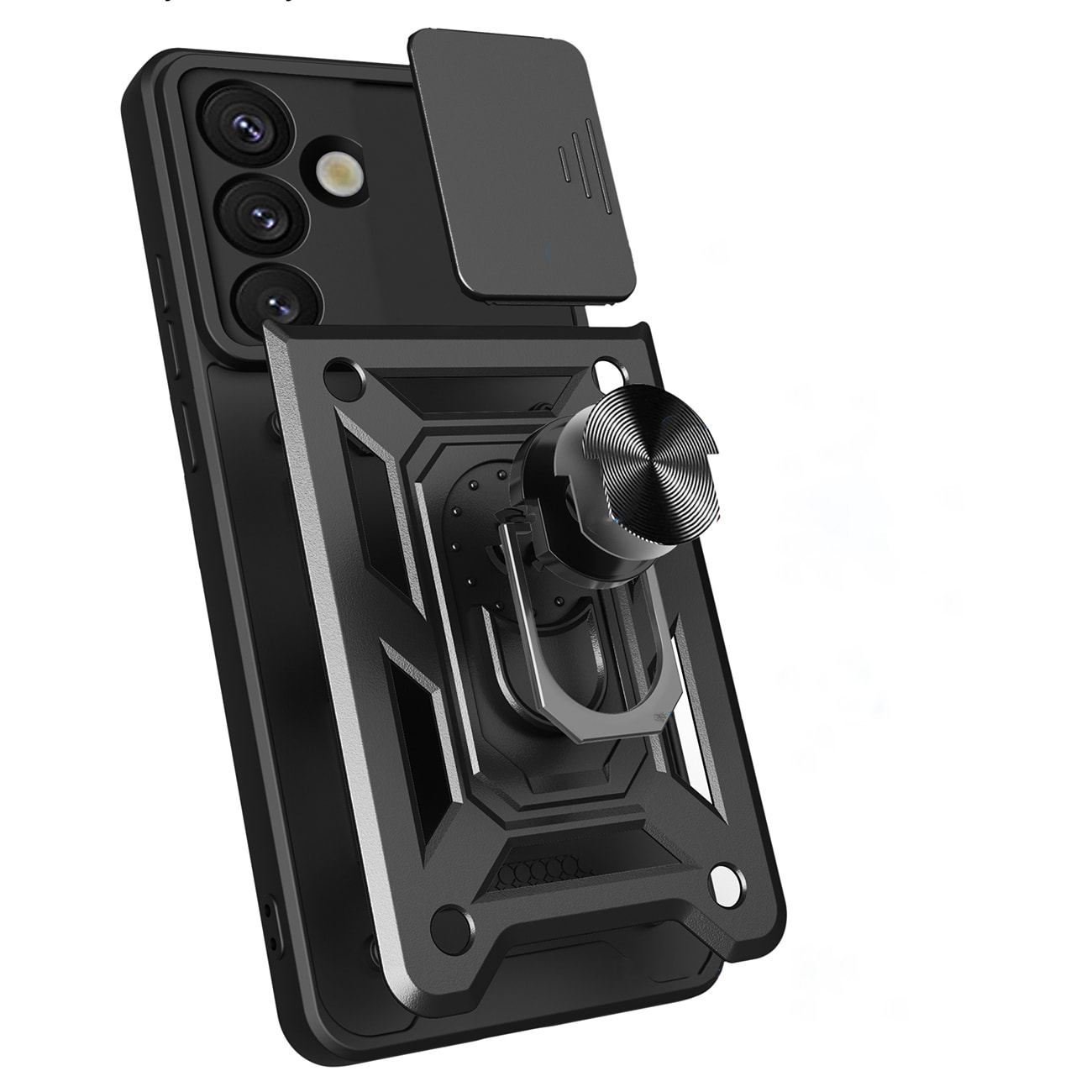 Hybrid Armor Camshield-etui for Sasung Galaxy S26 Plus - Svart