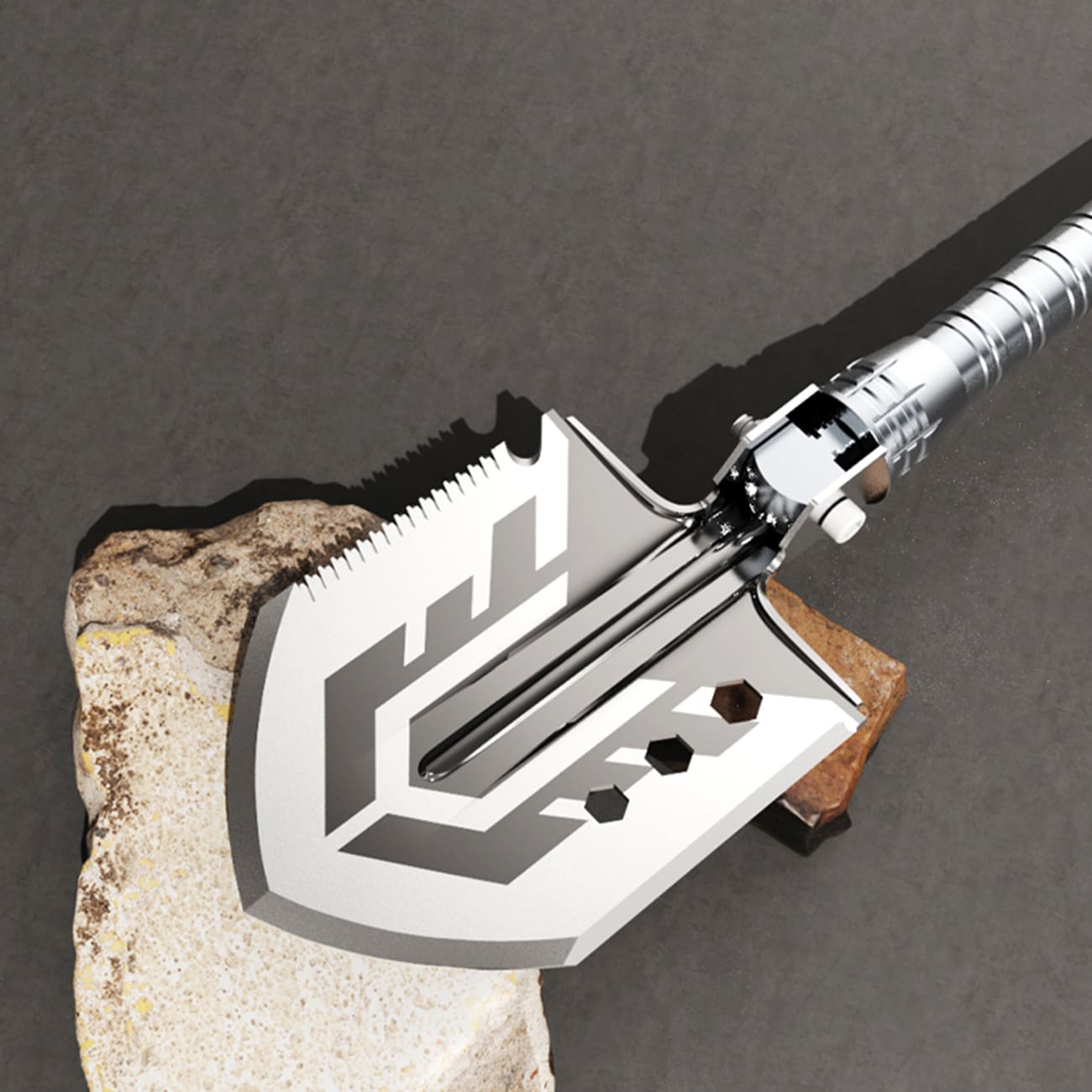 Wozinsky WSS-211 overlevelsesspade – grå / bushcraftspade / multiverktøy