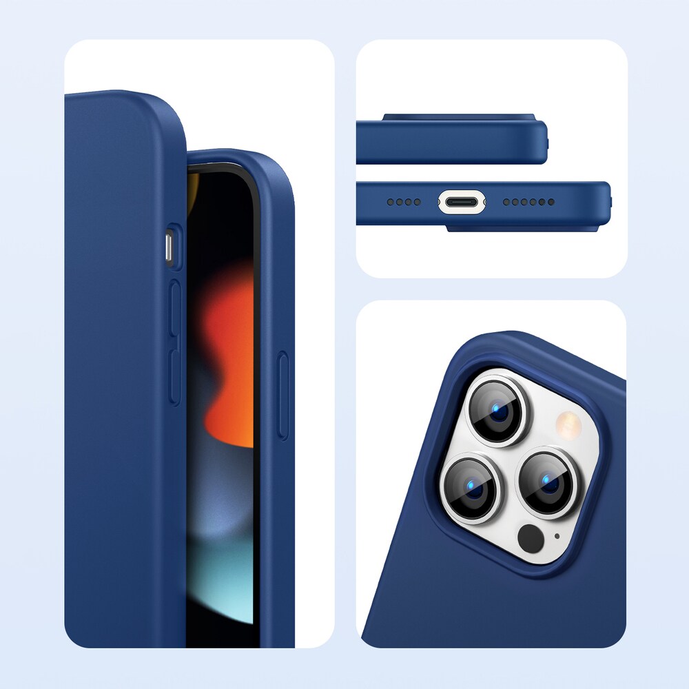 Ugreen Beskyttende silikonetui gummi fleksibelt silikon deksel for iPhone 13 Pro blå