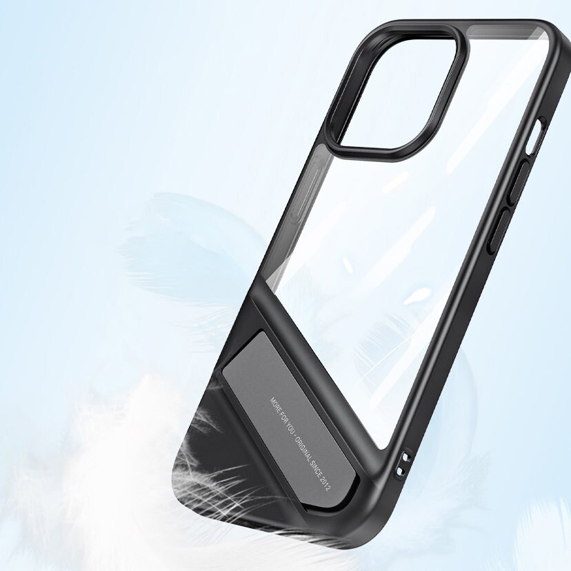 Ugreen Fusion Kickstand-etui iPhone 13 Pro Hardt deksel med gelramme og stativ svart (90153)
