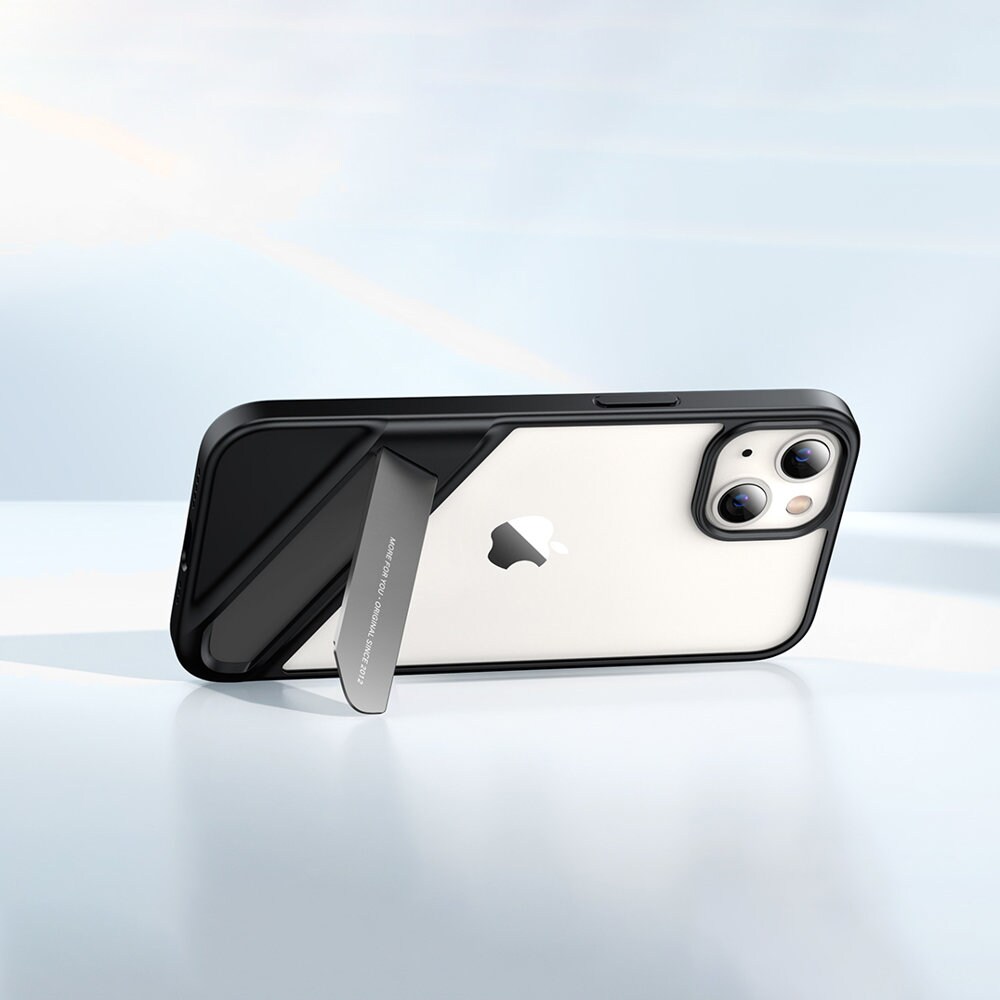 Ugreen Fusion Kickstand-etui iPhone 13 Pro Hardt deksel med gelramme og stativ svart (90153)