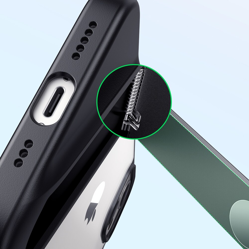Ugreen Fusion Kickstand-etui iPhone 13 Pro Hardt deksel med gelramme og stativ svart (90153)