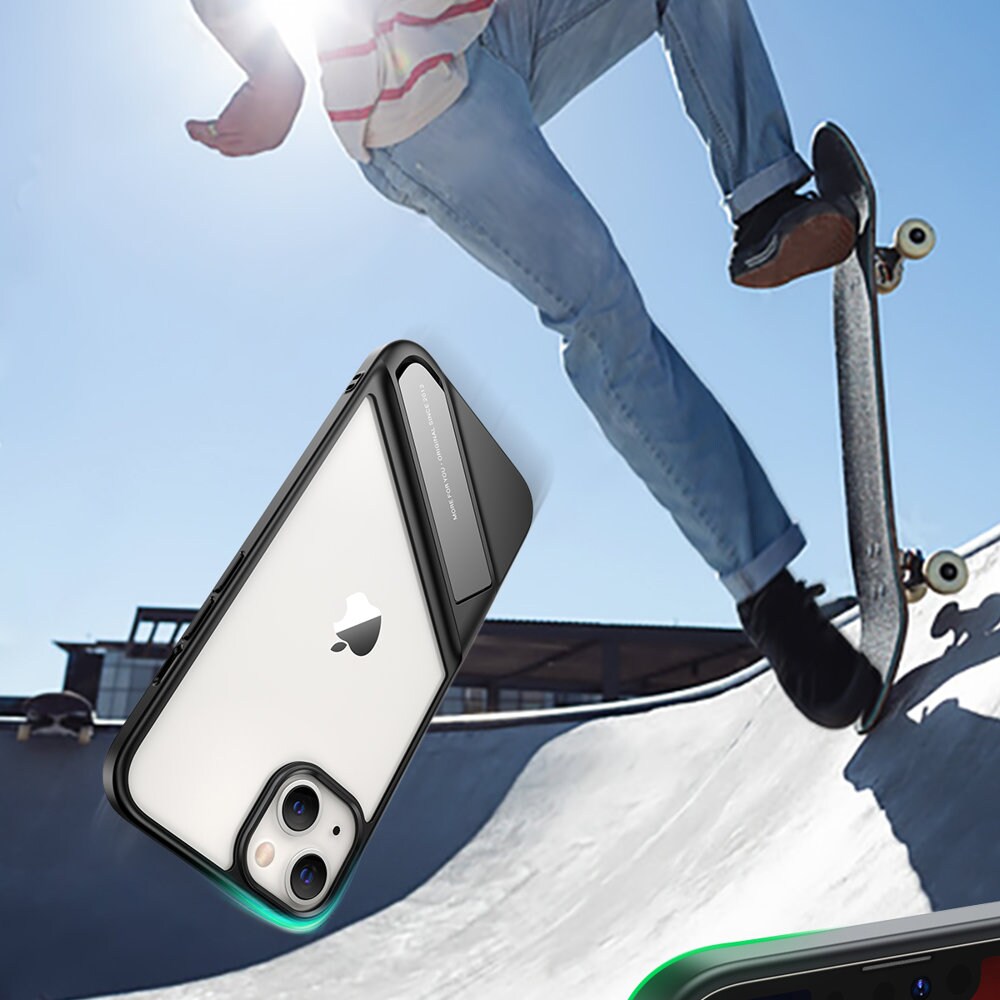 Ugreen Fusion Kickstand-etui iPhone 13 Pro Hardt deksel med gelramme og stativ svart (90153)