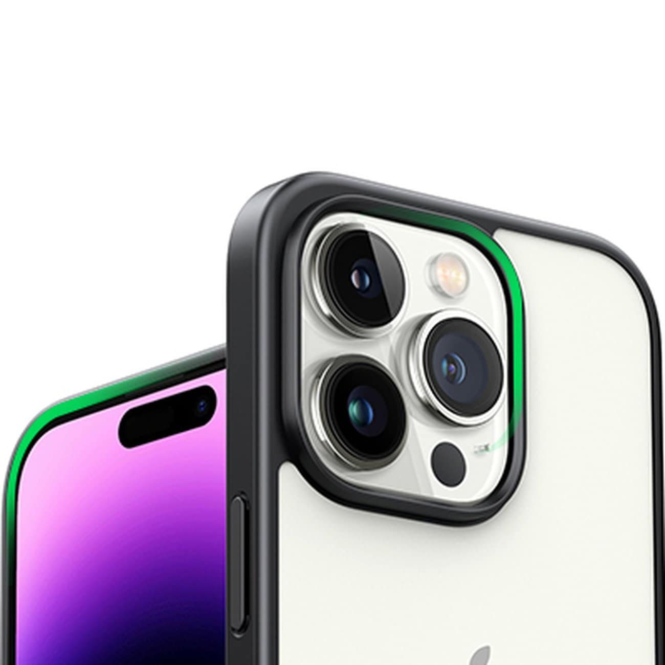 Ugreen LP635 Kickstand-beskyttelsesveske for iPhone 14 Pro - Hardt deksel med gelramme, svart