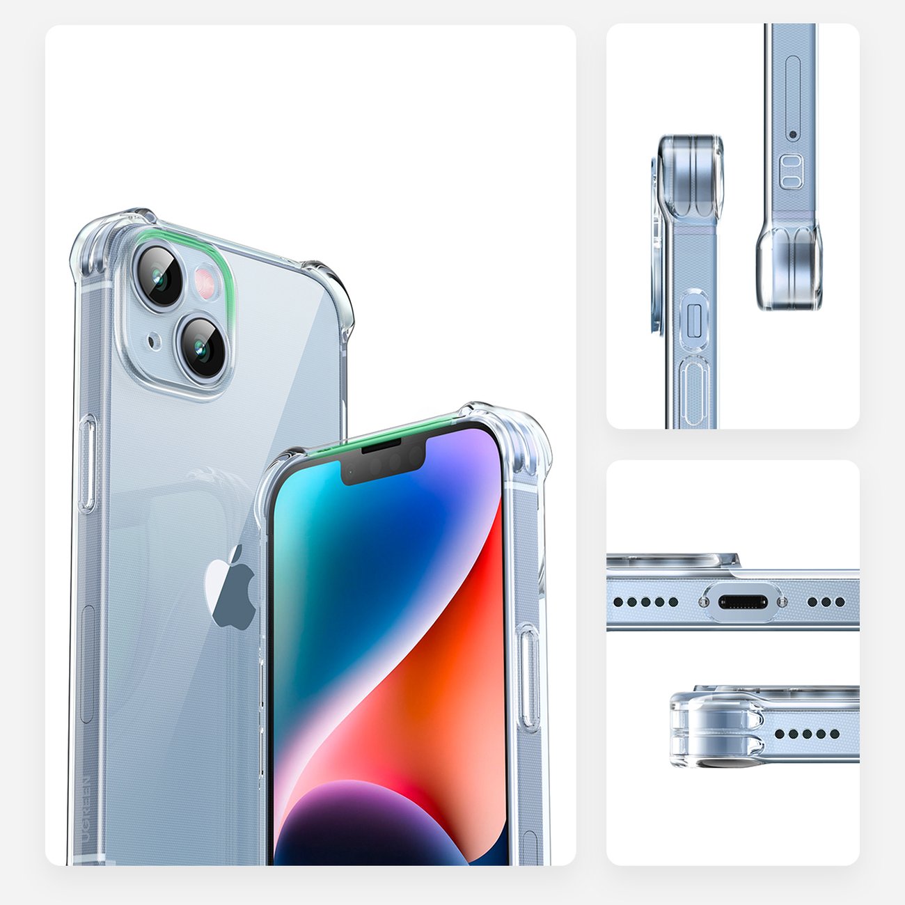 Ugreen Gel Bright Cushion beskyttelsesveske for iPhone 14 Plus Transparent (LP602)