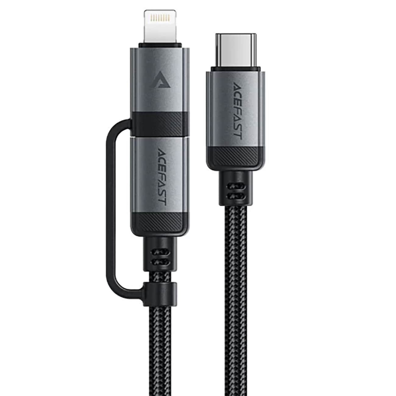 Acefast C20-01 USB-C - USB-C/ Lightning-kabel 60W/30W 480Mb/s 3A 1,2 m - svart