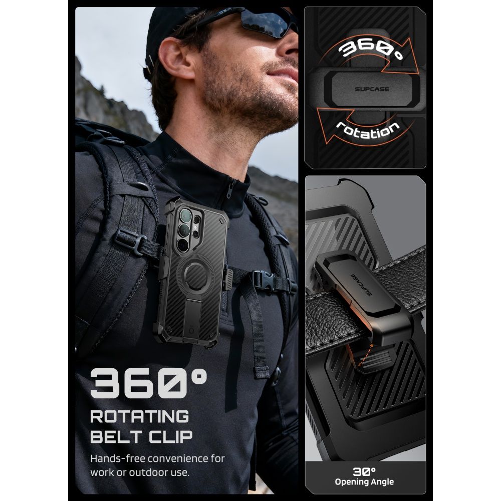 Supcase Unicorn Beetle Pro Mag Mag MagSafe 2-sett-etui for Samsung Galaxy S26 Ultra - Svart