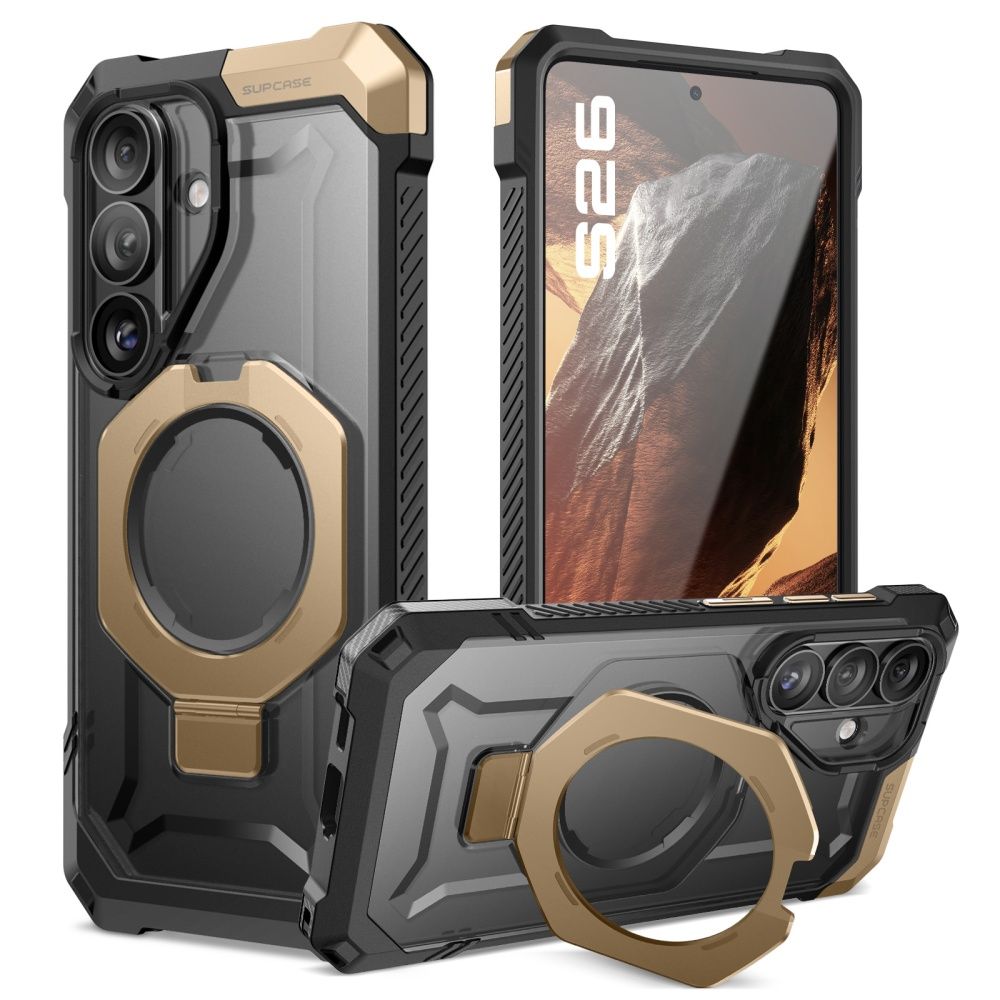 Supcase UB Grip Mag Mag MagSafe-etui for Samsung Galaxy S26 - Svart og brunt