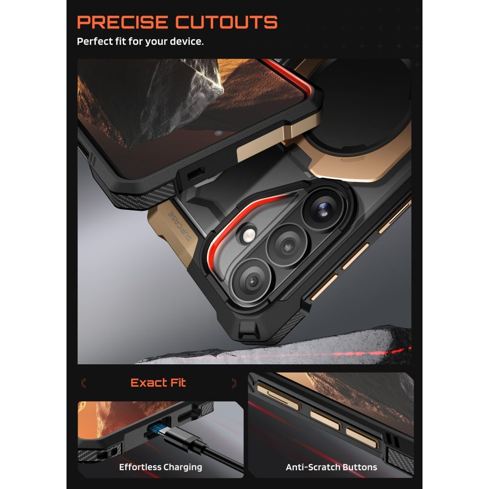 Supcase UB Grip Mag Mag MagSafe-etui for Samsung Galaxy S26 - Svart og brunt
