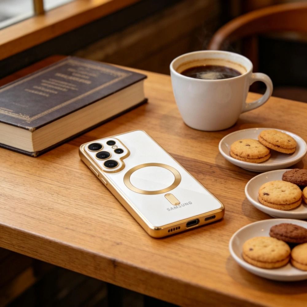 Tech-Protect MagFlex-etui for Samsung Galaxy S26 Ultra - gjennomsiktig gull
