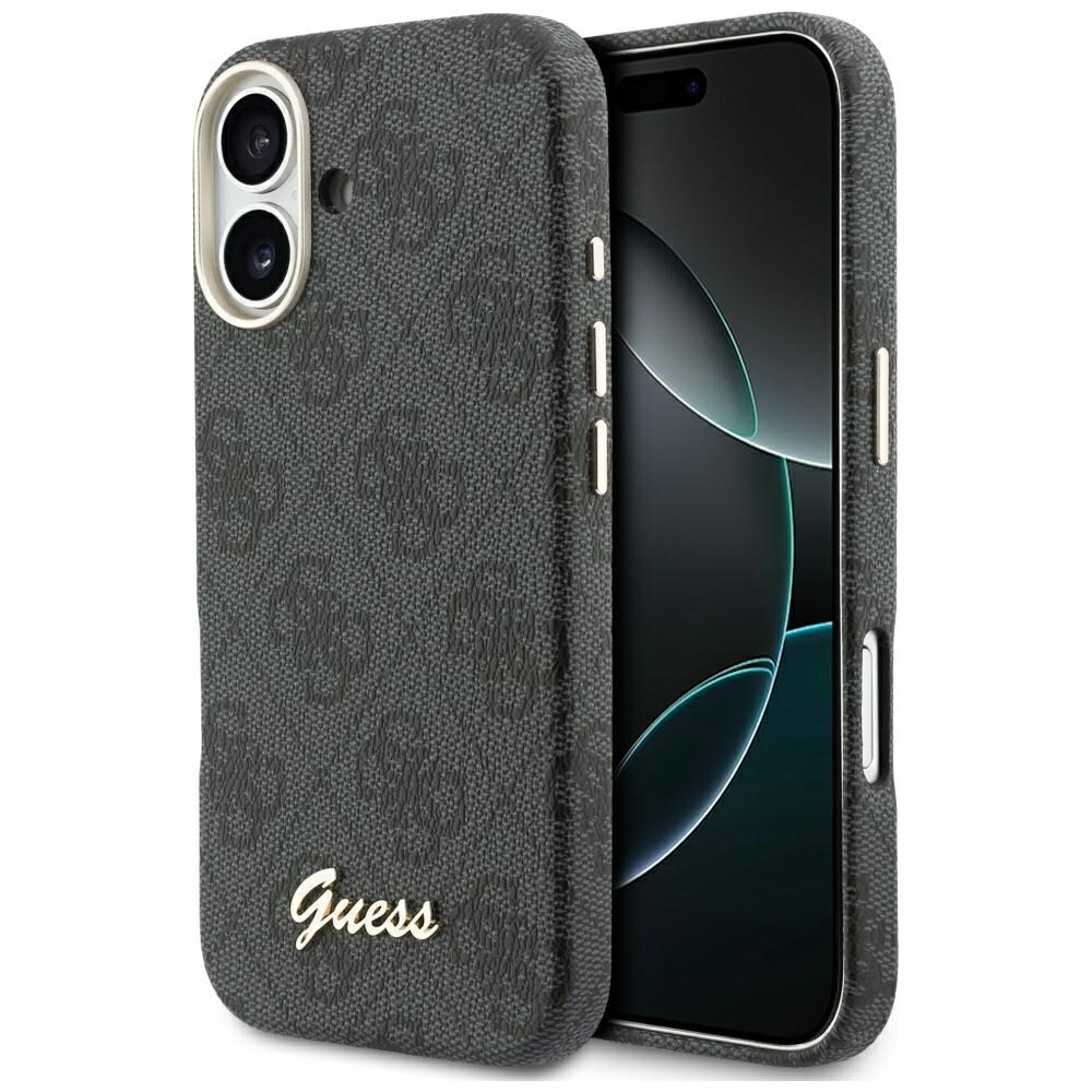 Guess 4G Script MagSafe-etui for iPhone 17 - svart