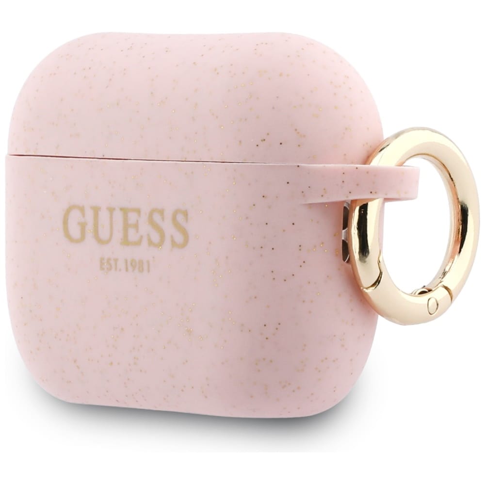 Guess Glitterringetui i silikon for AirPods Pro 3 - Rosa
