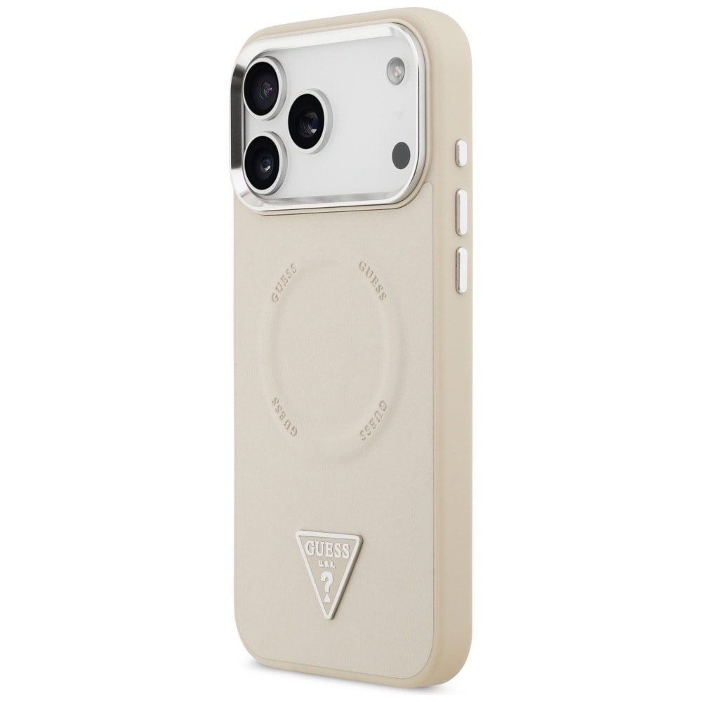Guess MagSafe-etui med trekantlogo for iPhone 17 Pro - Beige