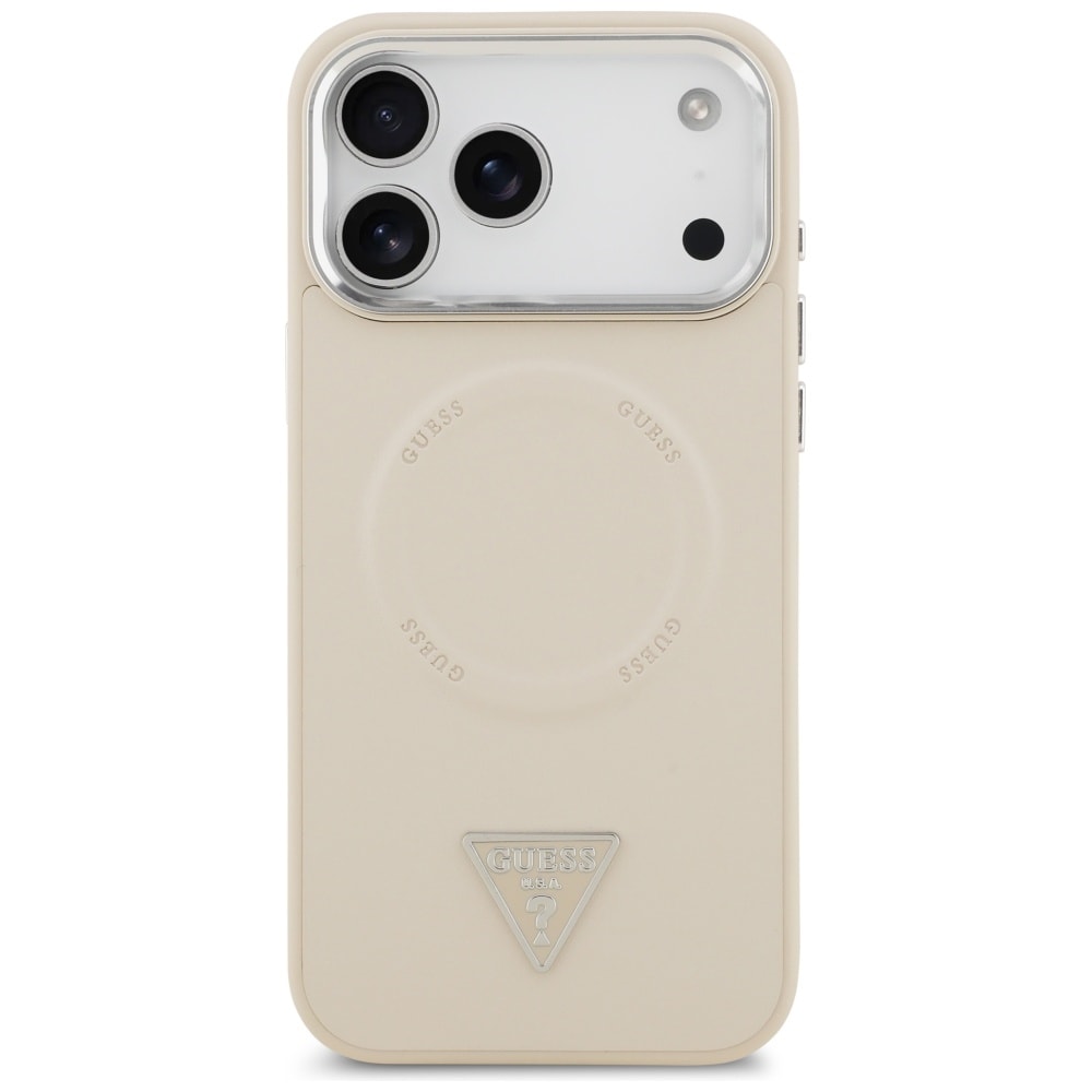 Guess MagSafe-etui med trekantlogo for iPhone 17 Pro - Beige