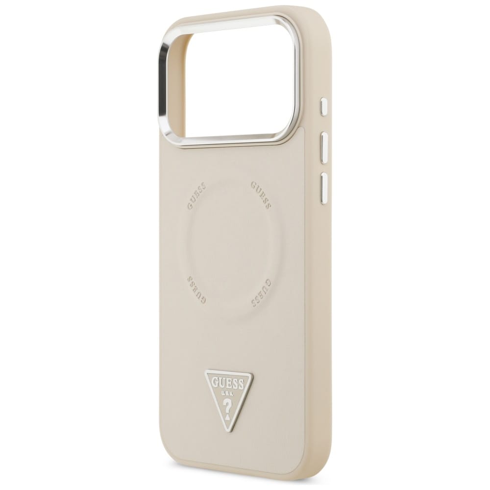 Guess MagSafe-etui med trekantlogo for iPhone 17 Pro - Beige