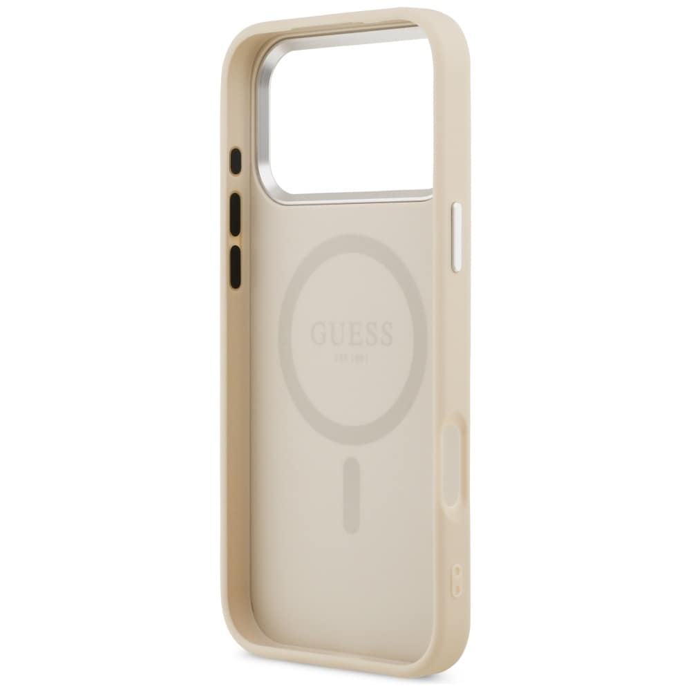 Guess MagSafe-etui med trekantlogo for iPhone 17 Pro - Beige