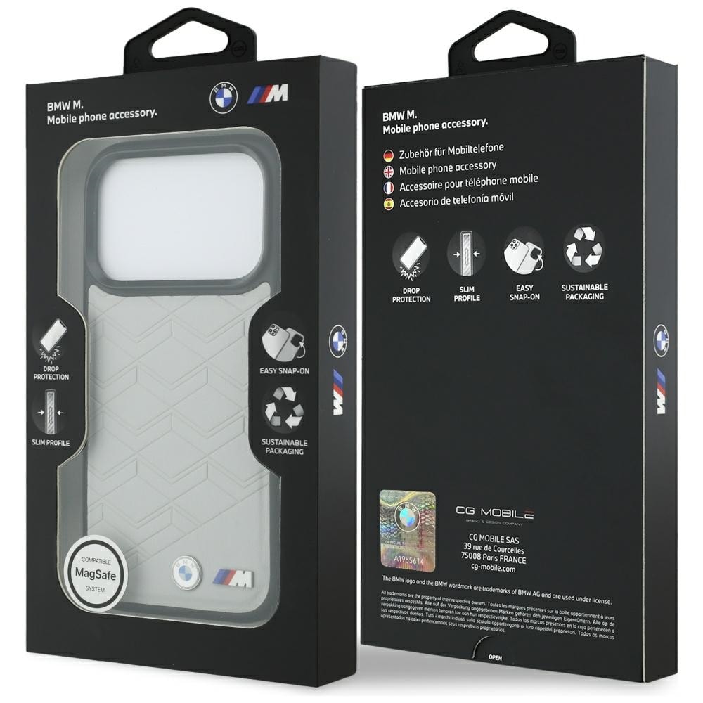 BMW M-formet MagSafe-etui med logo for iPhone 17 Pro grå