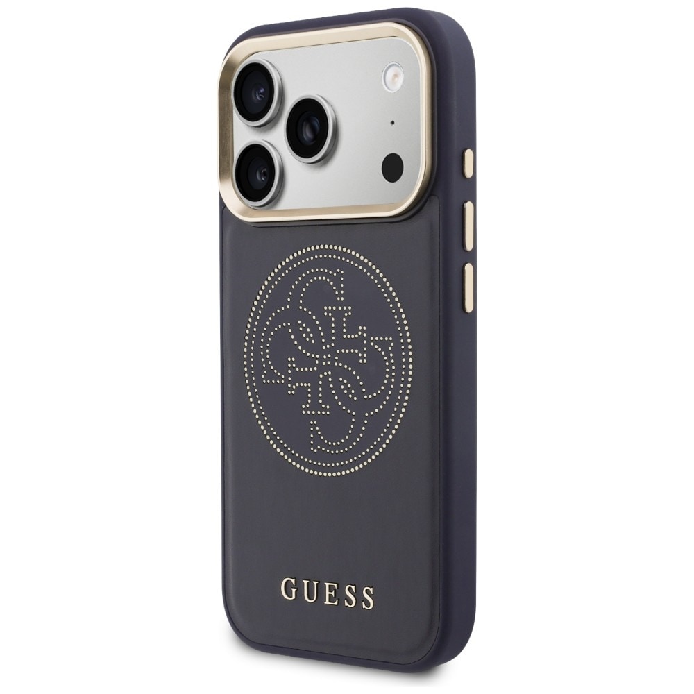 Guess Perforert 4G MagSafe-etui for iPhone 17 Pro - blå