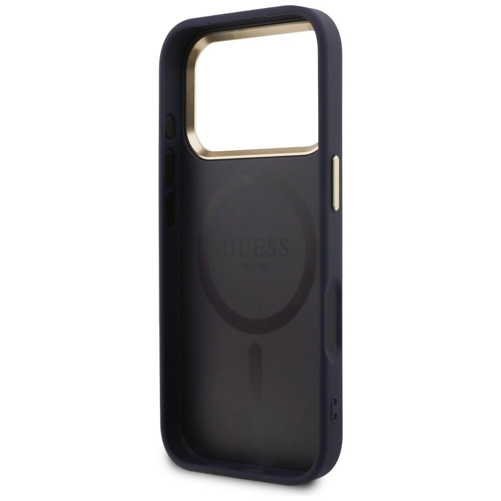 Guess Perforert 4G MagSafe-etui for iPhone 17 Pro - blå