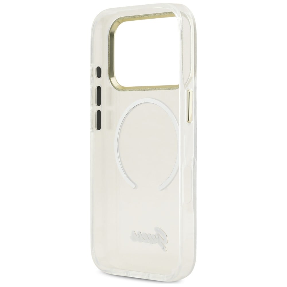 Guess IML Gradient Script MagSafe-etui i metall for iPhone 17 Pro - Hvit