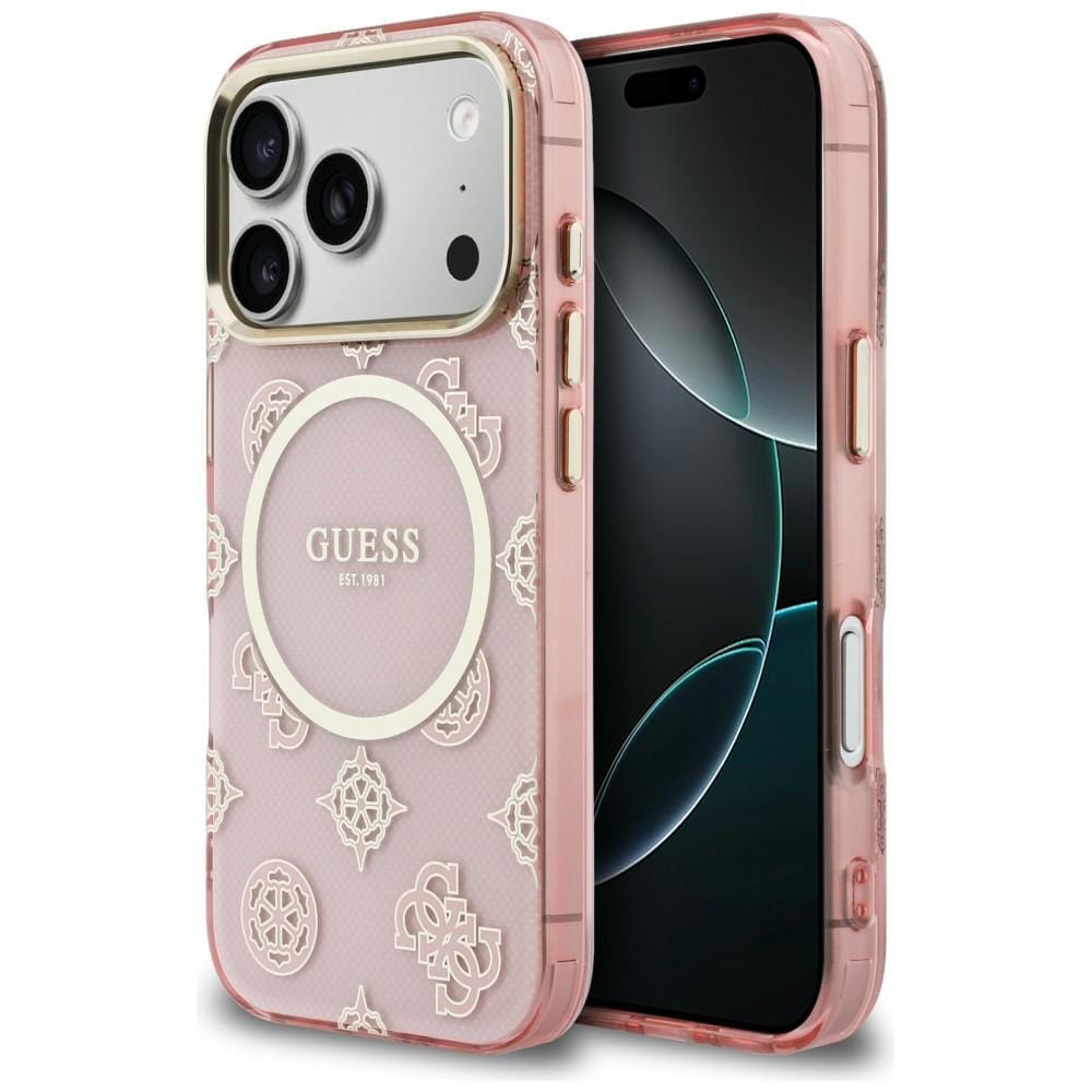 Guess IML Peony Dot MagSafe-etui for iPhone 17 Pro - rosa