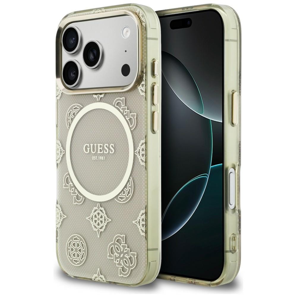 Guess IML Peony Dot MagSafe-etui for iPhone 17 Pro - Beige