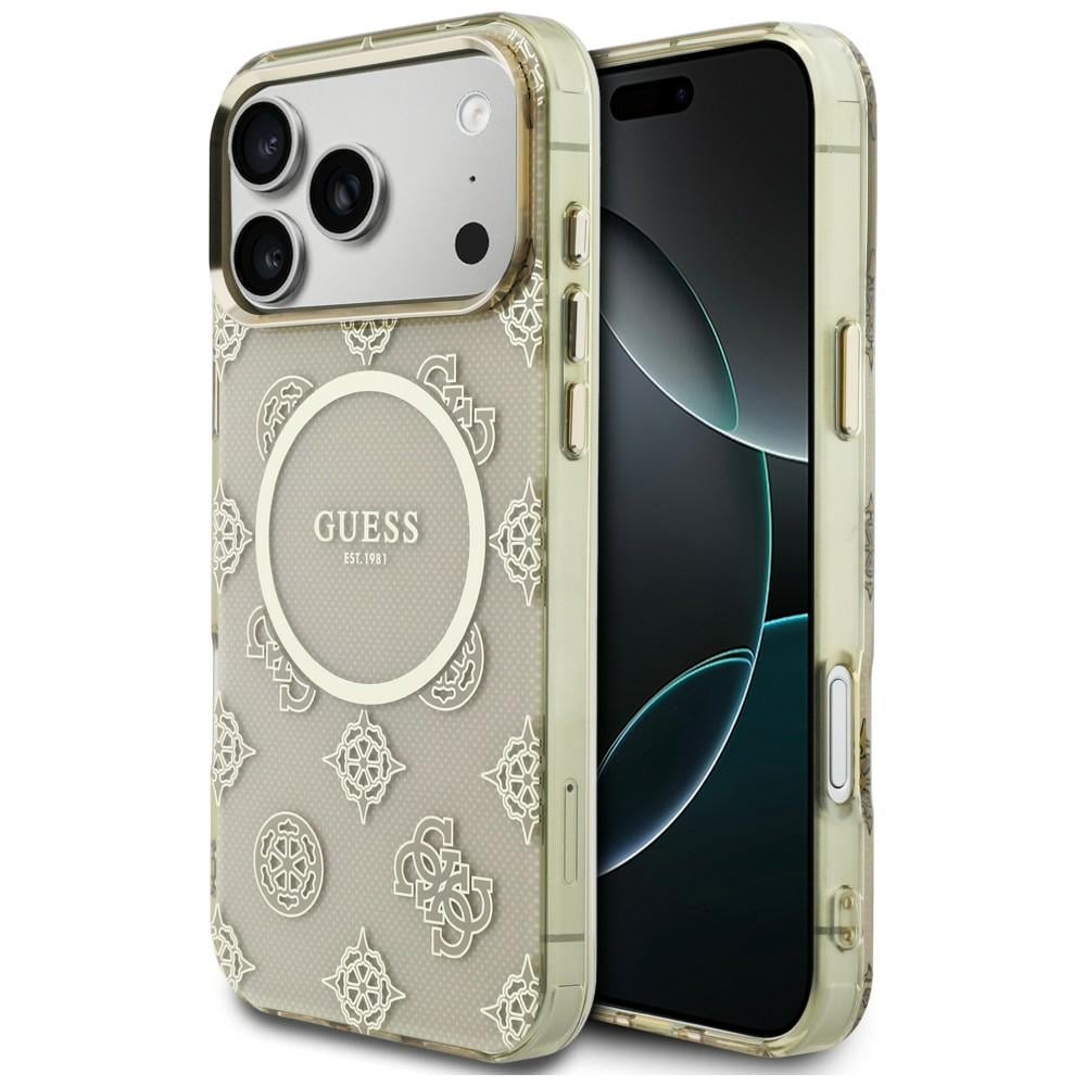 Guess IML Peony Dot MagSafe-etui for iPhone 17 Pro Max - Beige