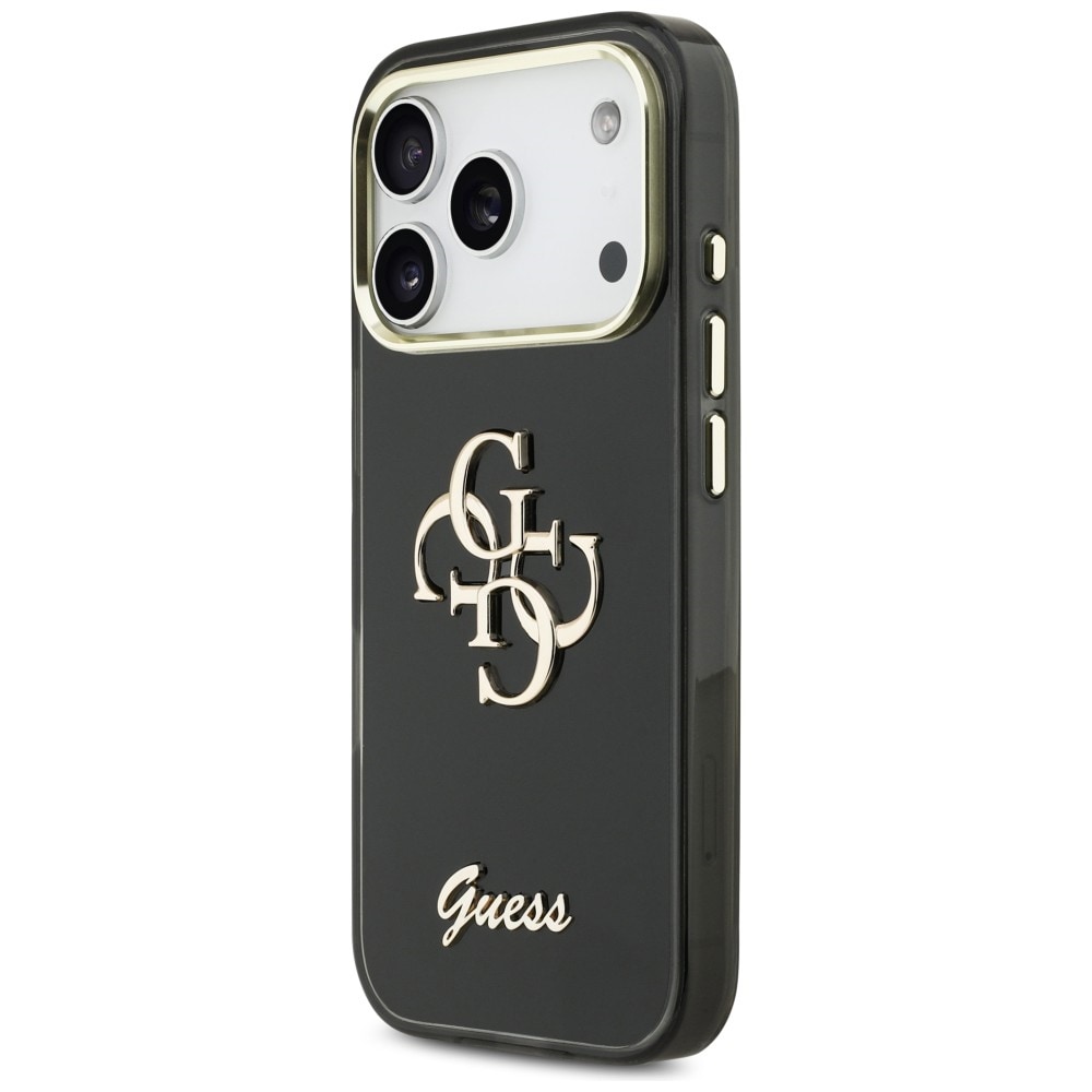 Guess IML 4G Script metallveske for iPhone 17 Pro - svart