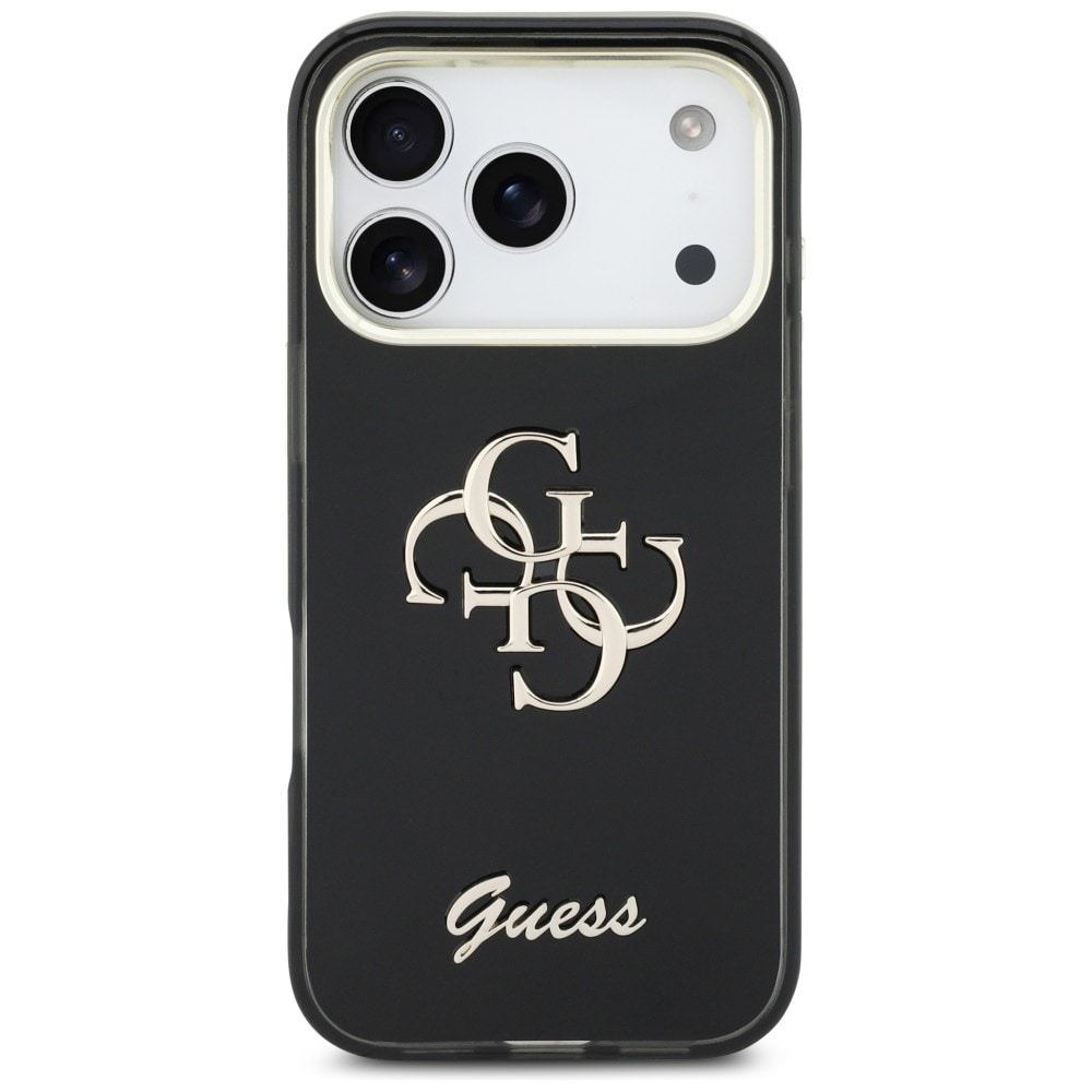 Guess IML 4G Script metallveske for iPhone 17 Pro - svart