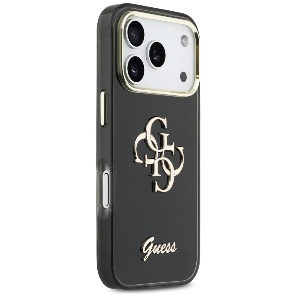 Guess IML 4G Script metallveske for iPhone 17 Pro - svart