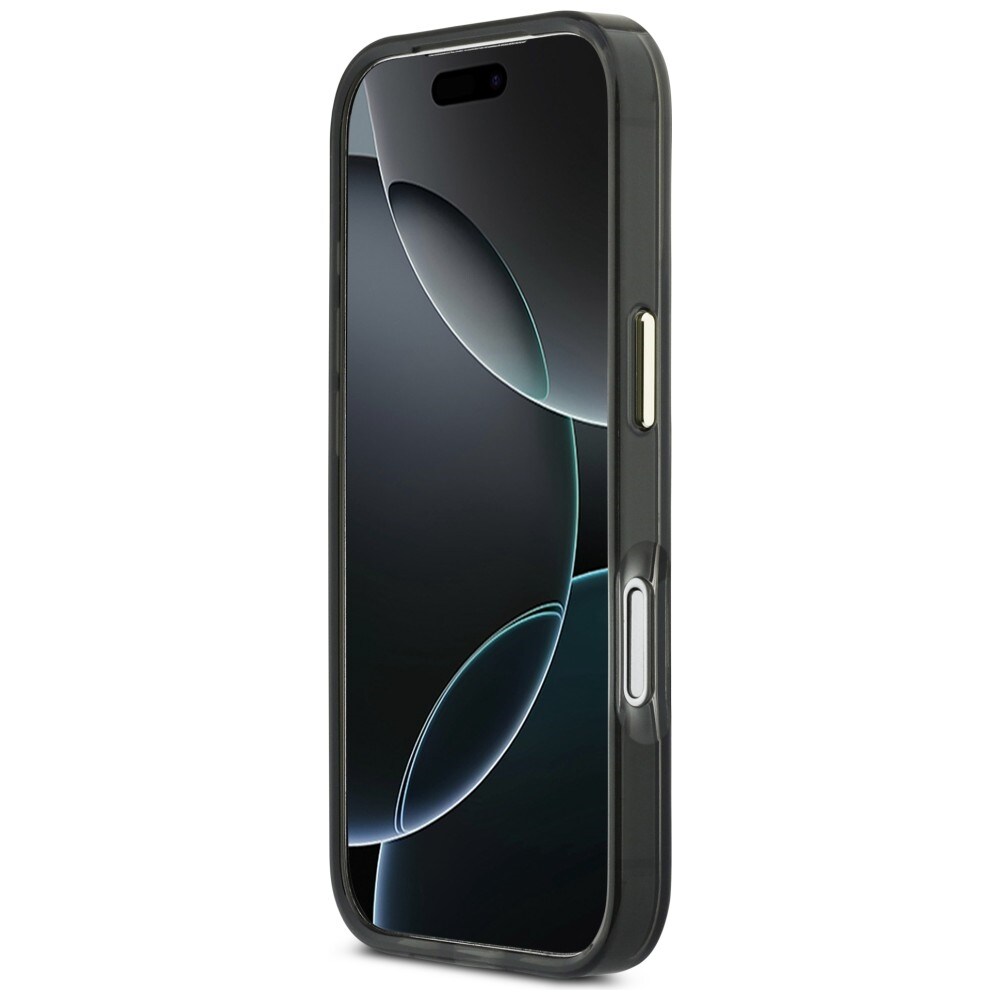 Guess IML 4G Script metallveske for iPhone 17 Pro - svart