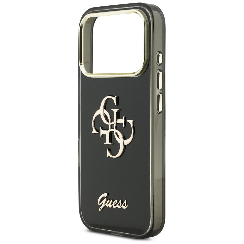 Guess IML 4G Script metallveske for iPhone 17 Pro - svart