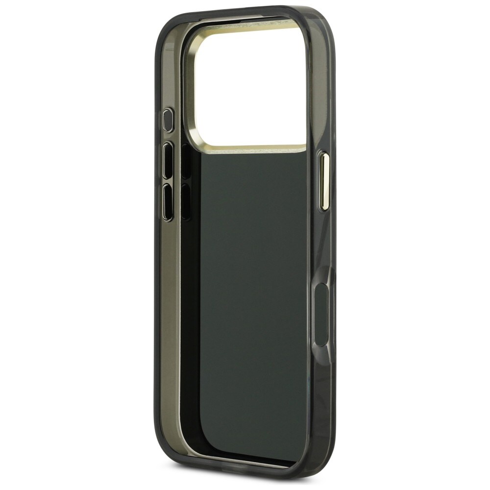 Guess IML 4G Script metallveske for iPhone 17 Pro - svart
