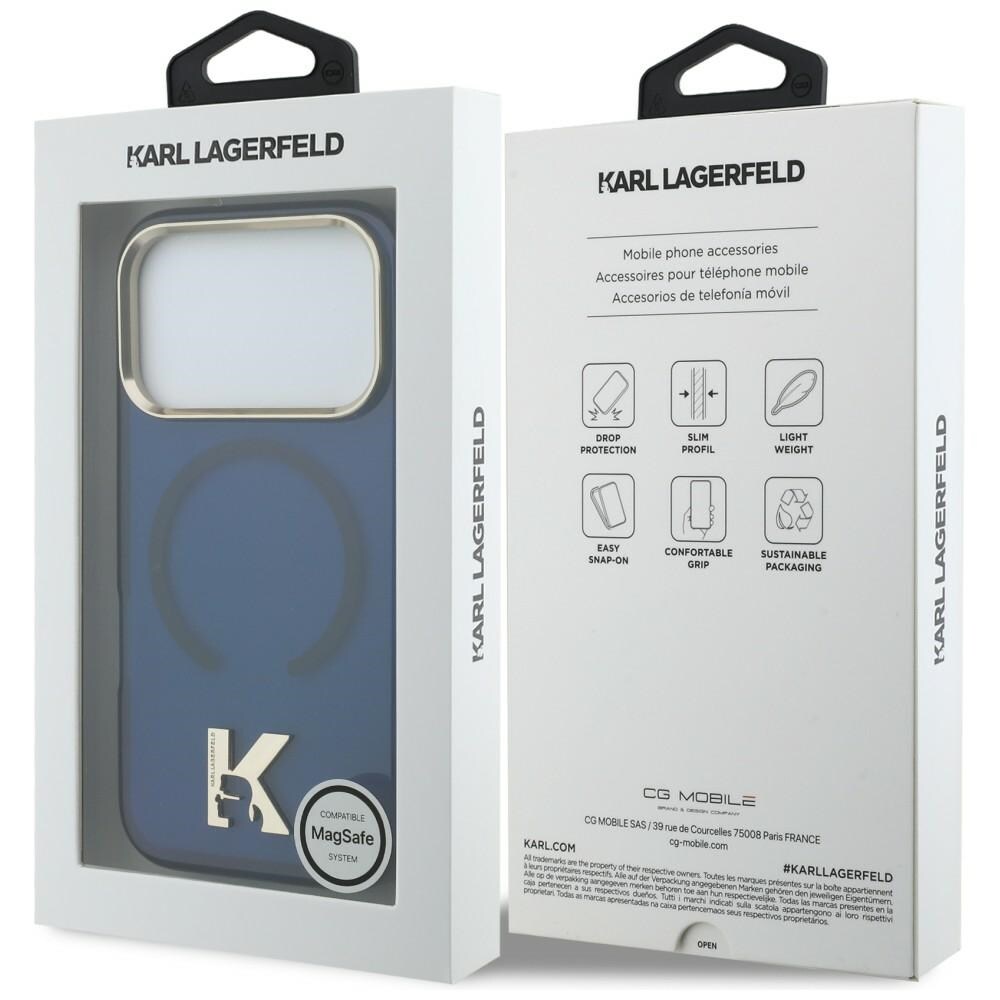 Karl Lagerfeld IML K Head Logo MagSafe-etui med logo for iPhone 17 Pro - Blå