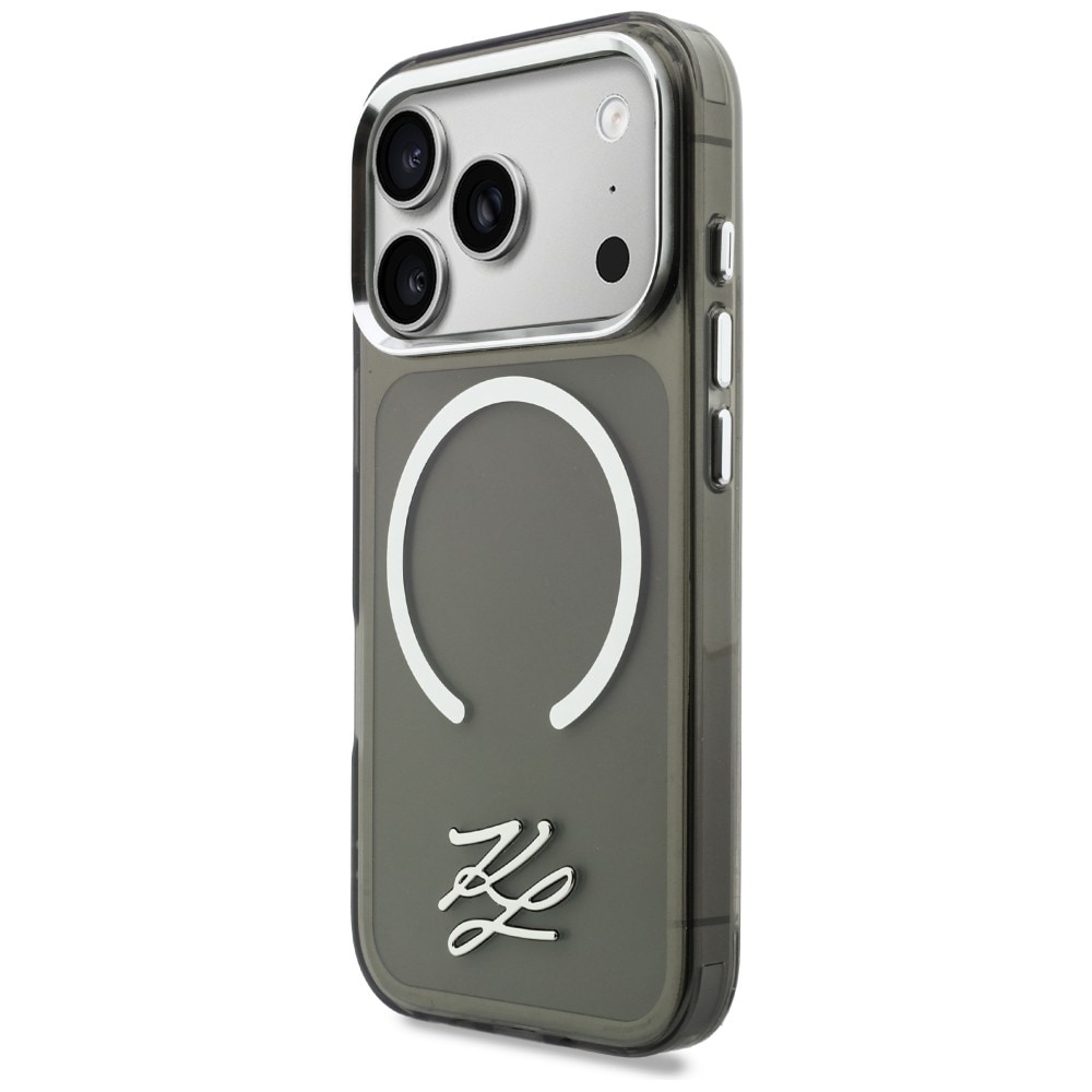 Karl Lagerfeld IML KL Script Logo MagSafe-etui for iPhone 17 Pro - Svart