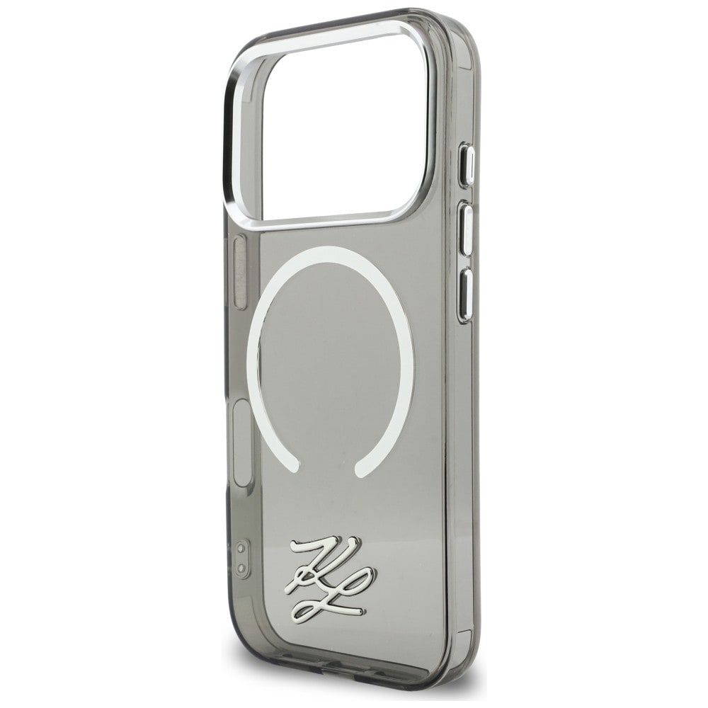 Karl Lagerfeld IML KL Script Logo MagSafe-etui for iPhone 17 Pro - Svart