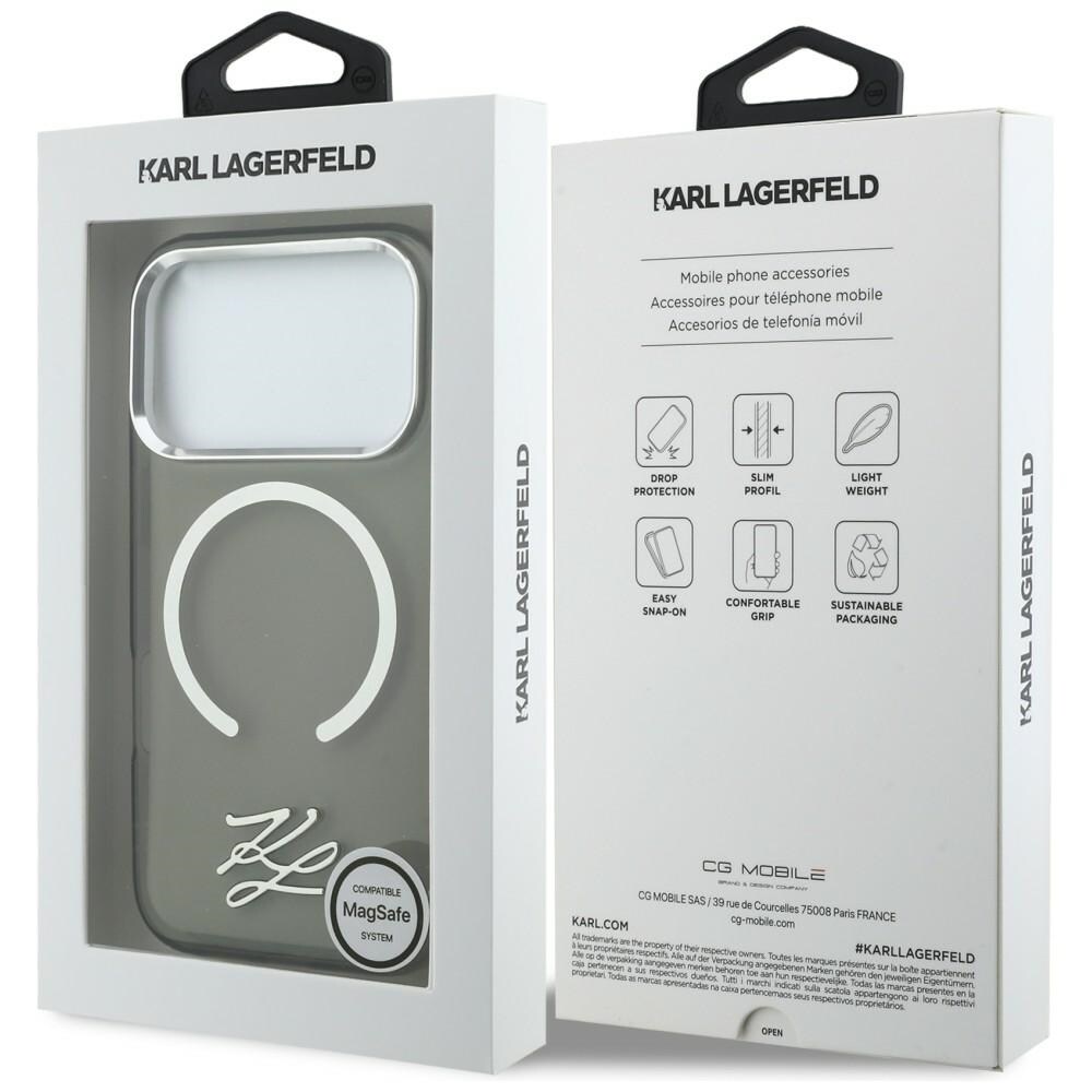 Karl Lagerfeld IML KL Script Logo MagSafe-etui for iPhone 17 Pro - Svart