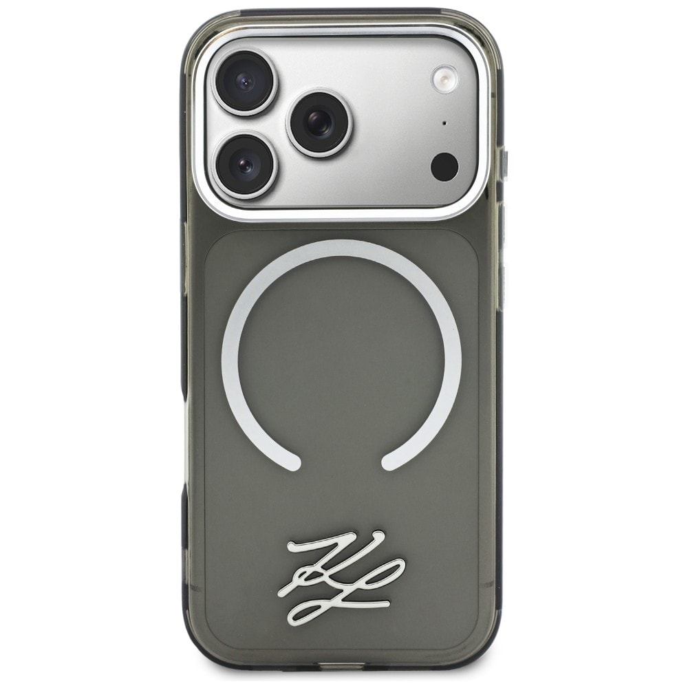 Karl Lagerfeld IML KL Script Logo MagSafe-etui for iPhone 17 Pro Max - Svart