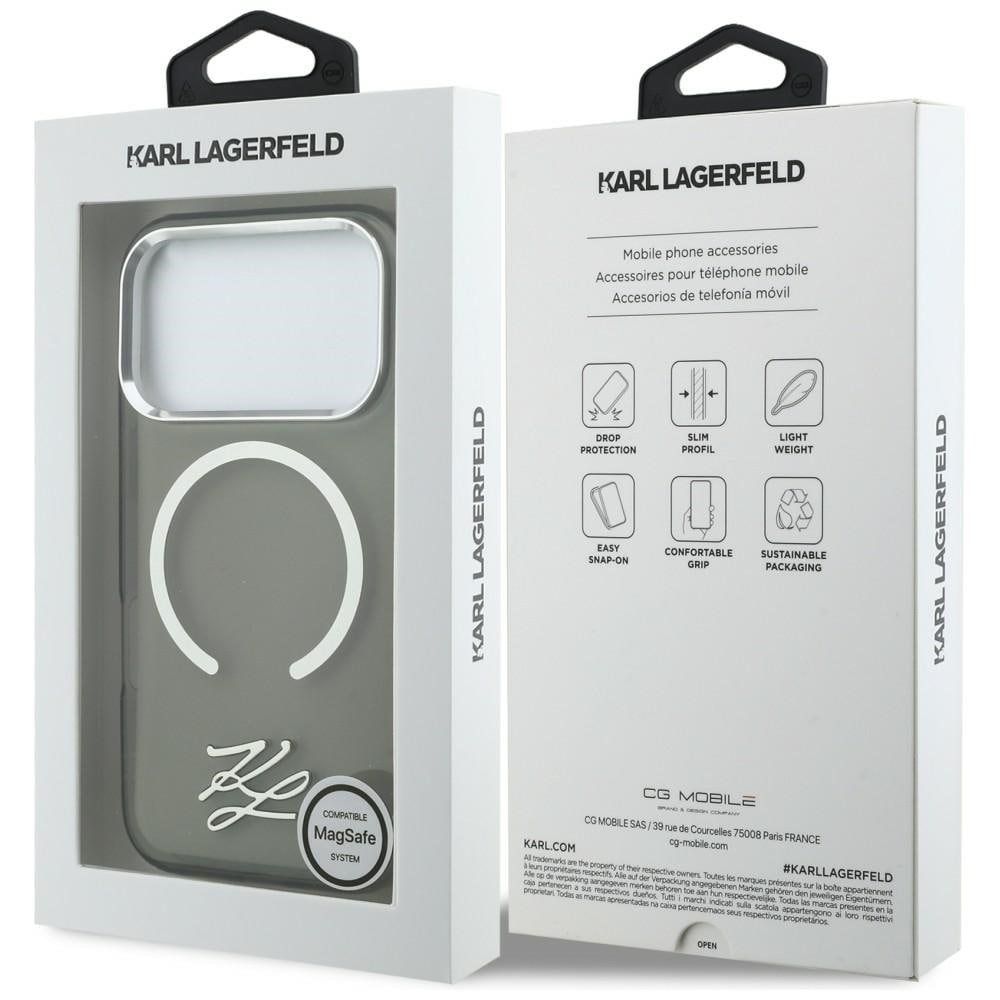 Karl Lagerfeld IML KL Script Logo MagSafe-etui for iPhone 17 Pro Max - Svart
