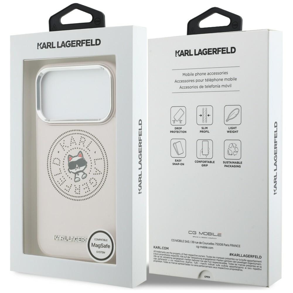 Karl Lagerfeld Point & Choupette Sketch MagSafe-etui for iPhone 17 Pro - Rosa