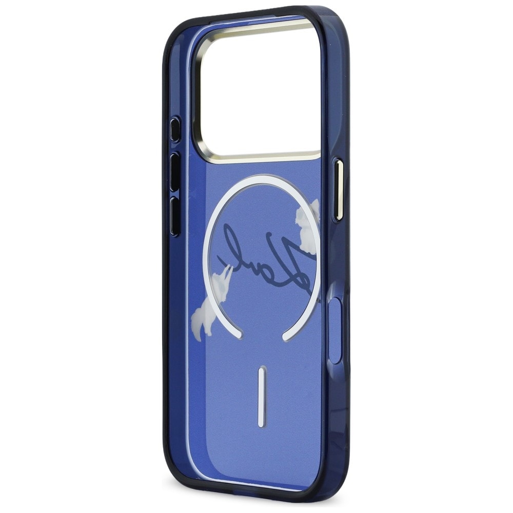 Karl Lagerfeld IML Choupettes Karl Script Logo MagSafe-etui for iPhone 17 Pro Max - Blå