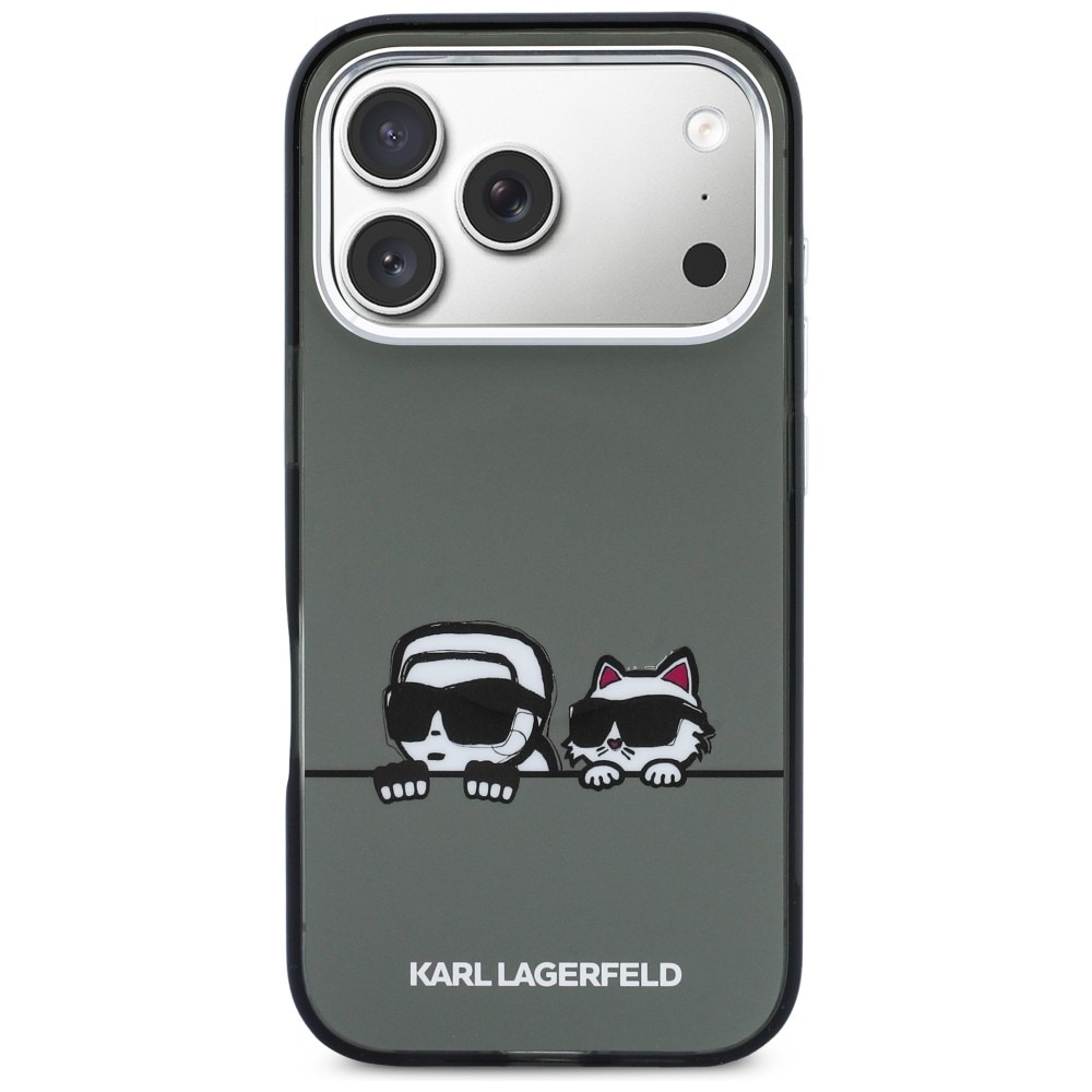 Karl Lagerfeld IML Karl & Choupette Peekaboo Logo MagSafe-etui for iPhone 17 Pro - Svart