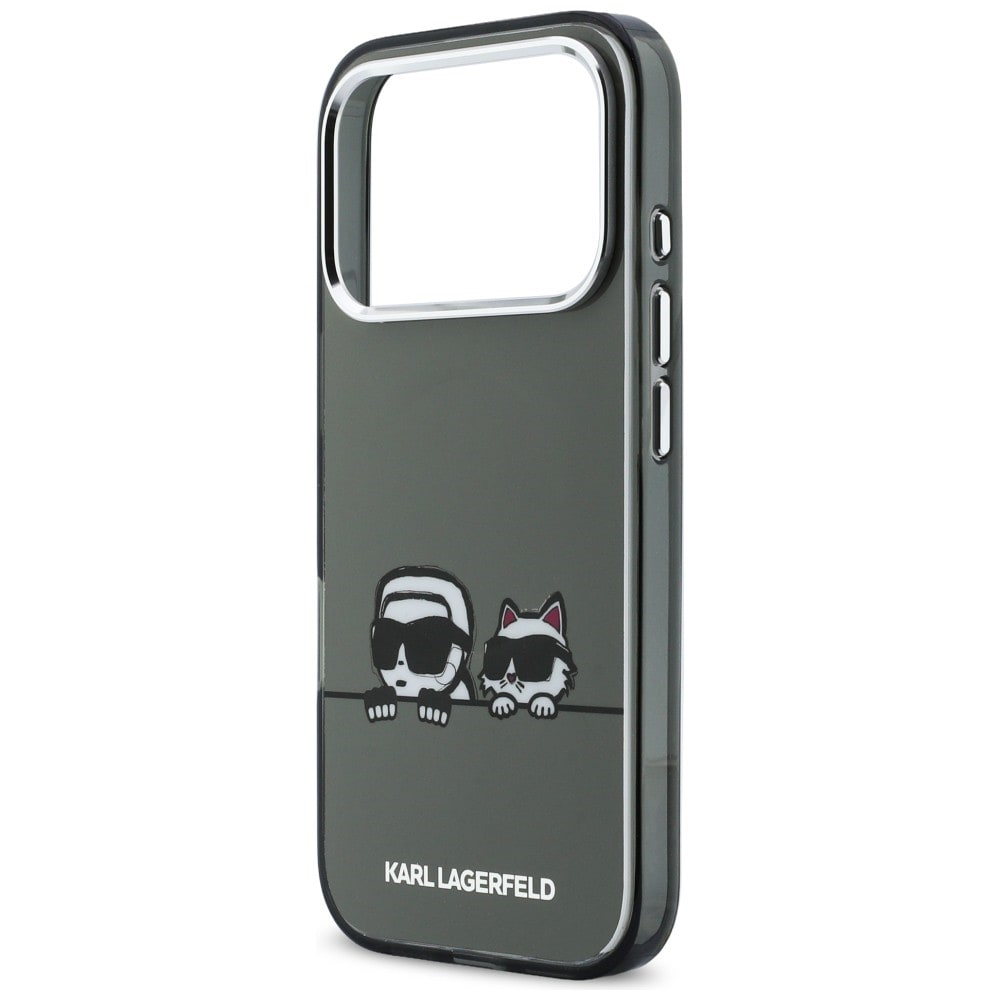 Karl Lagerfeld IML Karl & Choupette Peekaboo Logo MagSafe-etui for iPhone 17 Pro - Svart