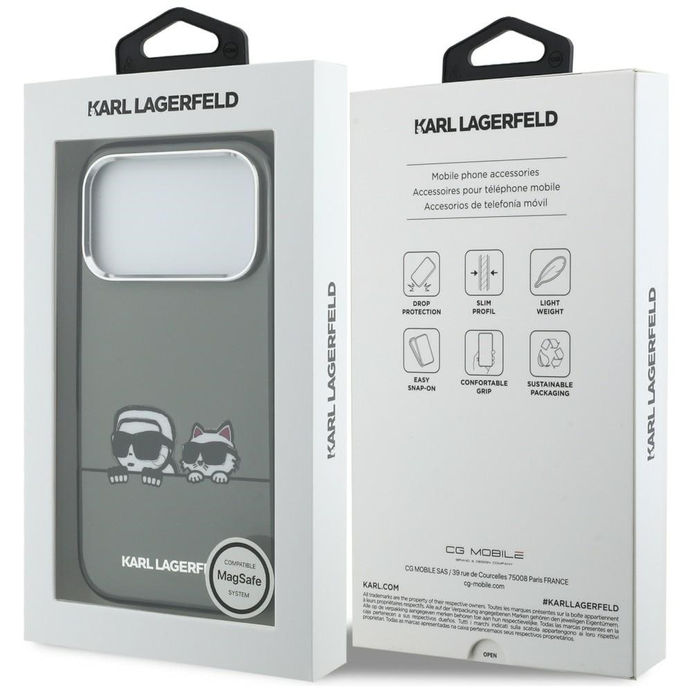Karl Lagerfeld IML Karl & Choupette Peekaboo Logo MagSafe-etui for iPhone 17 Pro - Svart