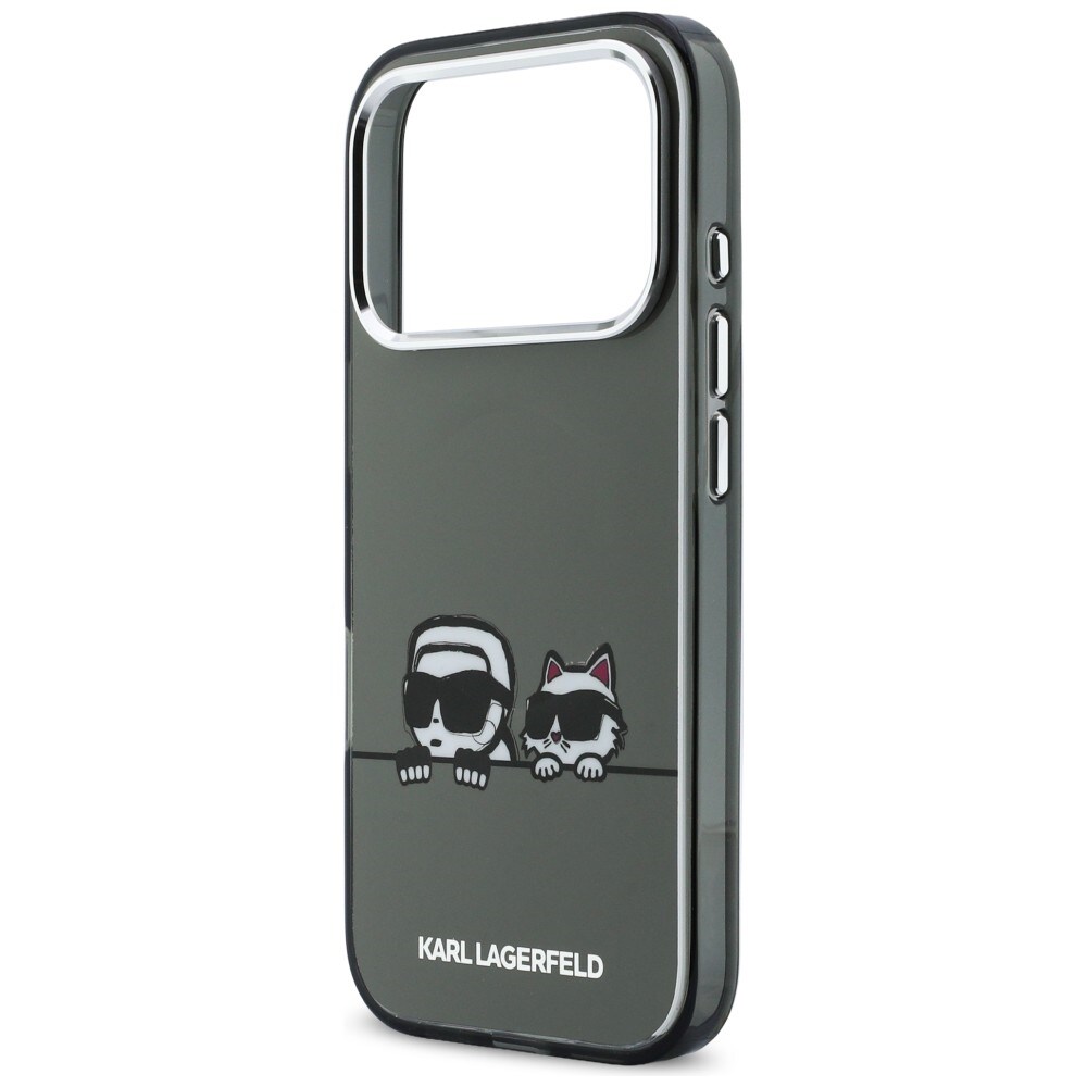 Karl Lagerfeld IML Karl & Choupette Peekaboo Logo MagSafe-etui for iPhone 17 Pro Max - Svart