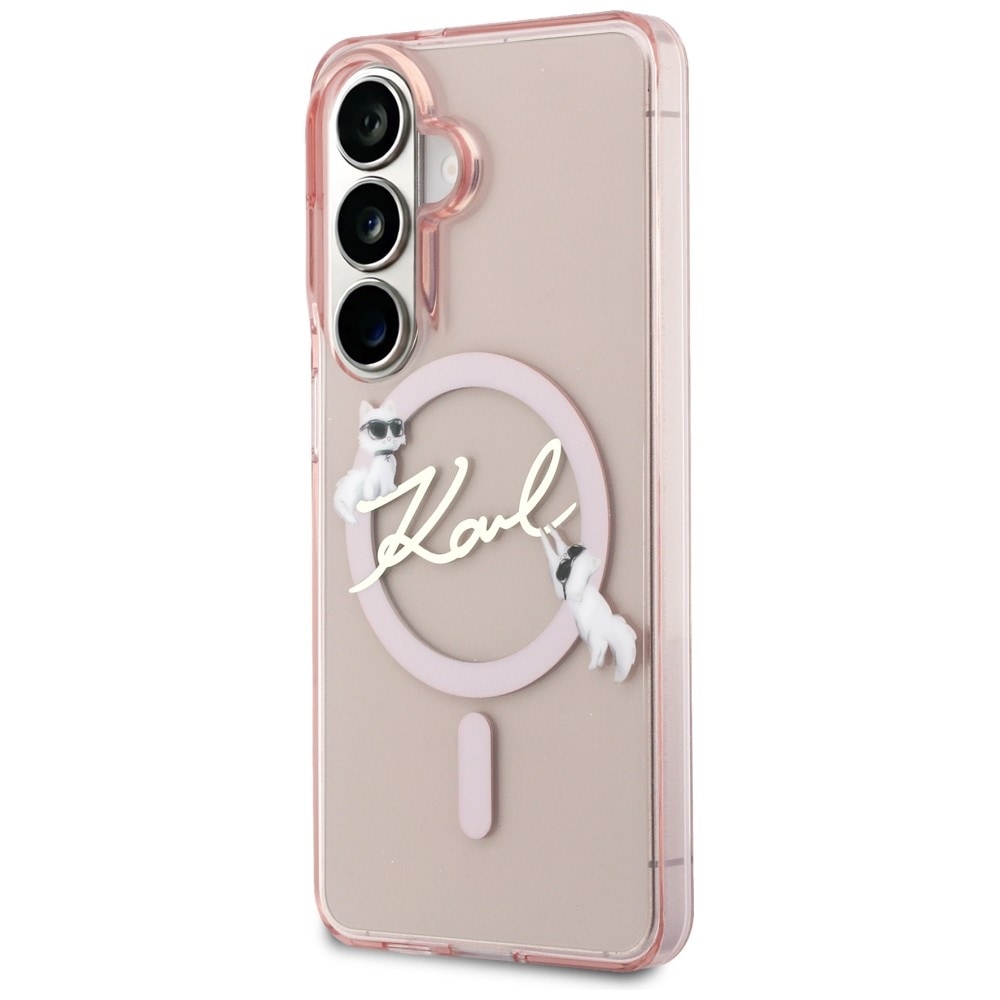 Karl Lagerfeld IML KC Script MagSafe-etui for Samsung Galaxy S26 - Rosa