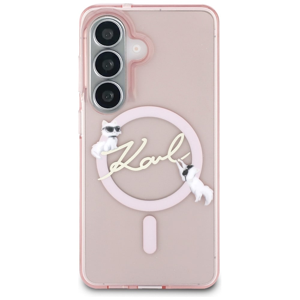 Karl Lagerfeld IML KC Script MagSafe-etui for Samsung Galaxy S26 - Rosa